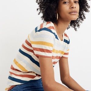 Madewell Lo-Fi Shrunken Tee in Jay Stripe